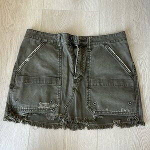 Free people green cargo skirt